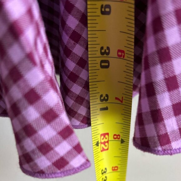 Bizuu Womens Long Sleeve Checkered Pattern Dress Pink Size 40 - Picture 4 of 11